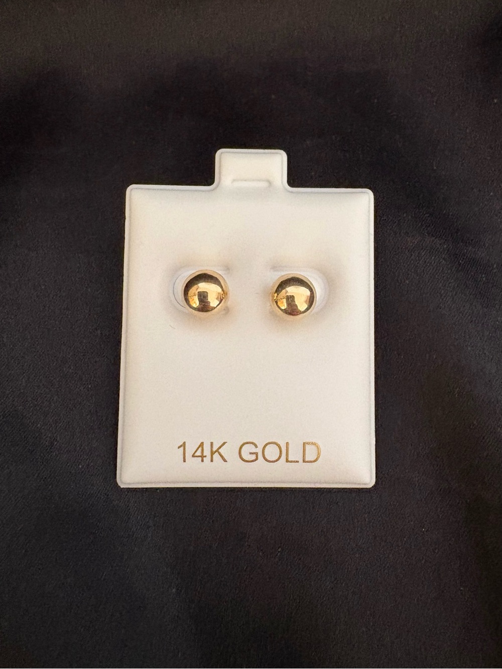 14K 5mm Gold Ball Stud Earrings - Classic Gold